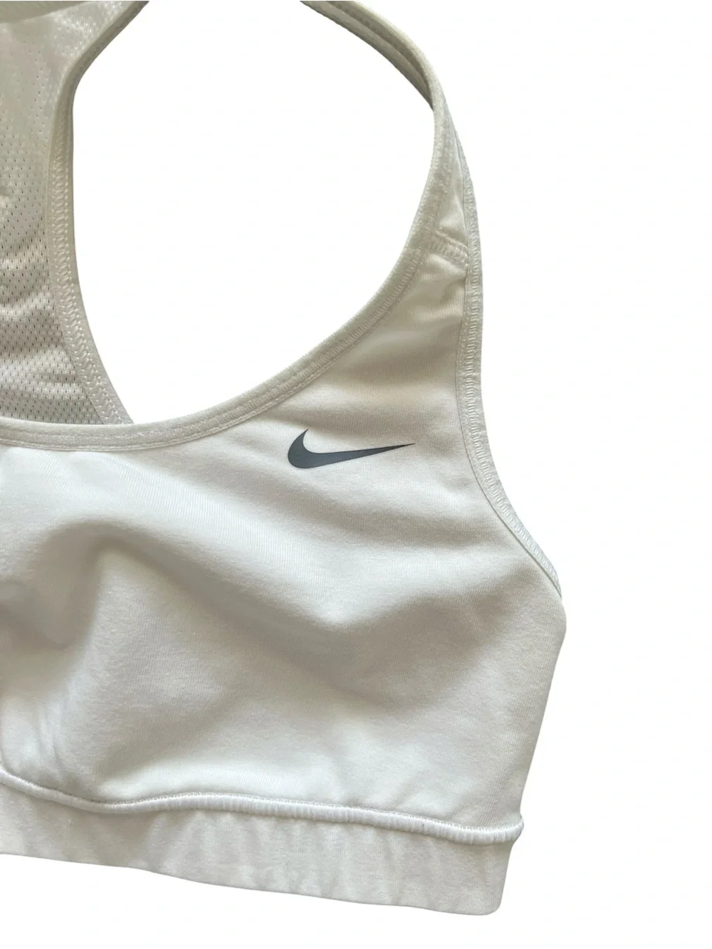 Nike Dri-FIT White Racerback Sports Bra Women’s Medium M Light Support